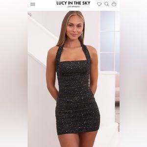 Lucy in the sky black dress with silver sparkle